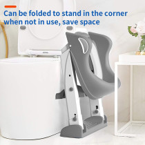 Eazy Kids Step Stool Foldable Potty Trainer Seat- Grey