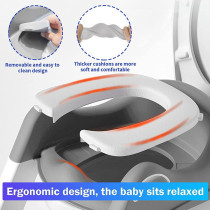 Eazy Kids Step Stool Foldable Potty Trainer Seat- Grey