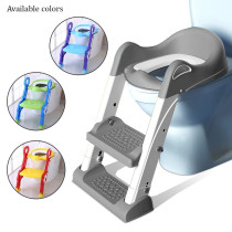 Eazy Kids Step Stool Foldable Potty Trainer Seat- Grey