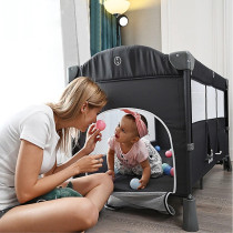 Teknum 4 in 1 Baby Bedside Co-Sleeper Bassinet and Playpen wt Rocker Grey