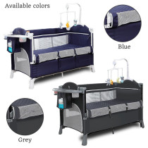 Teknum 4 in 1 Baby Bedside Co-Sleeper Bassinet and Playpen wt Rocker Navy Blue