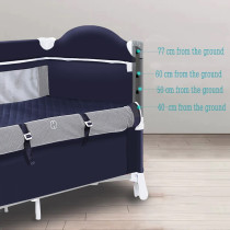 Teknum 4 in 1 Baby Bedside Co-Sleeper Bassinet and Playpen wt Rocker Navy Blue