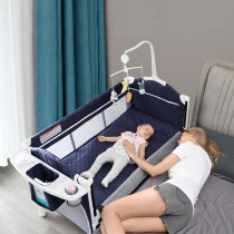 Teknum 4 in 1 Baby Bedside Co-Sleeper Bassinet and Playpen wt Rocker Navy Blue