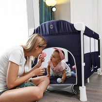 Teknum 4 in 1 Baby Bedside Co-Sleeper Bassinet and Playpen wt Rocker Navy Blue
