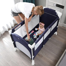 Teknum 4 in 1 Baby Bedside Co-Sleeper Bassinet and Playpen wt Rocker Navy Blue