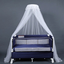 Teknum 4 in 1 Baby Bedside Co-Sleeper Bassinet and Playpen wt Rocker Navy Blue
