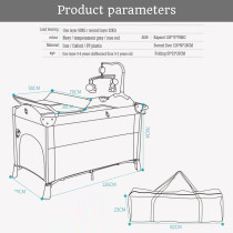 Teknum 4 in 1 Baby Bedside Co-Sleeper Bassinet and Playpen wt Rocker Navy Blue