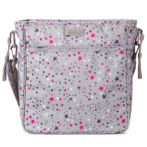 Little Story Pink Star Diaper Bag - Grey
