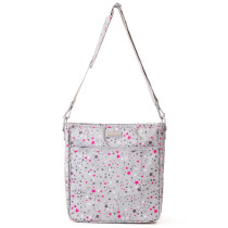 Little Story Pink Star Diaper Bag - Grey