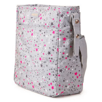 Little Story Pink Star Diaper Bag - Grey