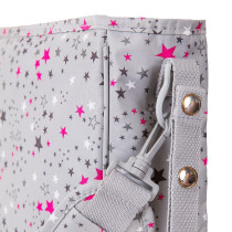 Little Story Pink Star Diaper Bag - Grey