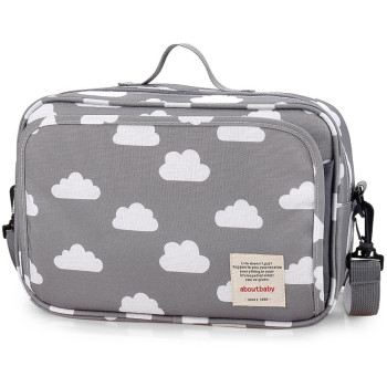Little Story Baby Diaper Changing Clutch Kit-Grey Clouds