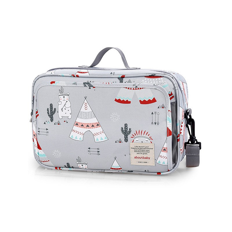 Little Story Baby Diaper Changing Clutch Kit-Polar Bear Grey