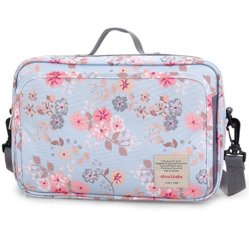 Little Story Baby Diaper Changing Clutch Kit-Floral Grey