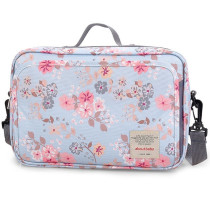Little Story Baby Diaper Changing Clutch Kit-Floral Grey