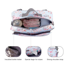 Little Story Baby Diaper Changing Clutch Kit-Floral Grey