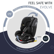 Teknum Evolve 360Â° Car Seat 0-12yrs Black with Isofix