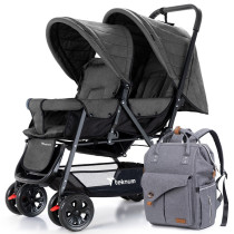 Teknum Double Stroller Combo - Dark Grey
