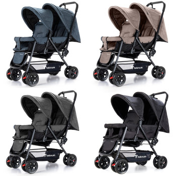 Teknum Double Stroller Combo - Dark Grey