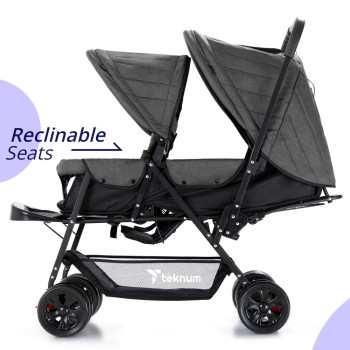 Teknum Double Stroller Combo - Dark Grey