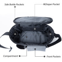 Little Story Stroller Organizer Travel Bag-Grey