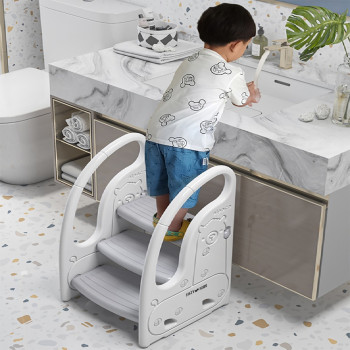 Eazy Kids 3 Step Stool-Grey