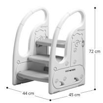 Eazy Kids 3 Step Stool-Grey