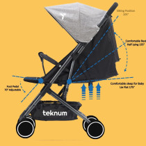 Teknum Stroller Diaper Bag Combo - Grey