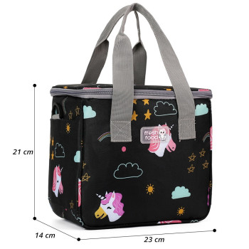 Eazy Kids Unicorn Lunch Bag - Black
