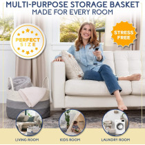 Little Story Multipurpose/Laundry Caddy Basket XXL - Grey