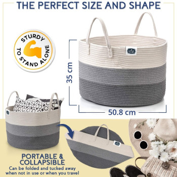 Little Story Multipurpose/Laundry Caddy Basket XXL - Grey