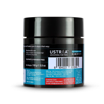 Ustraa Strong Hold Hair Wax - Wet Look - 3.5 Oz- Non-greasy wax, Easy-to-Wash, High Hold And shiny wet Italian look without harmful chemicals or fixatives, No Petrolatum