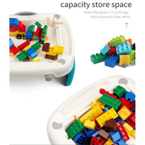 Little Story Foldable Portable Block Table w/t 50 Blocks & Stool