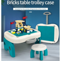 Little Story Foldable Portable Block Table w/t 50 Blocks & Stool