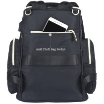 Little Story Georgia Diaper Bag wt Changing Pad &Stroller Hooks - Black