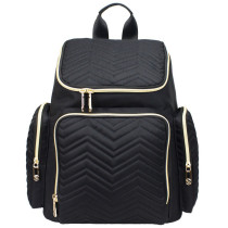 Little Story Georgia Diaper Bag wt Changing Pad &Stroller Hooks - Black