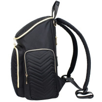 Little Story Georgia Diaper Bag wt Changing Pad &Stroller Hooks - Black