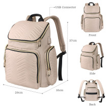 Little Story Georgia Diaper Bag wt Changing Pad &Stroller Hooks - Ivory