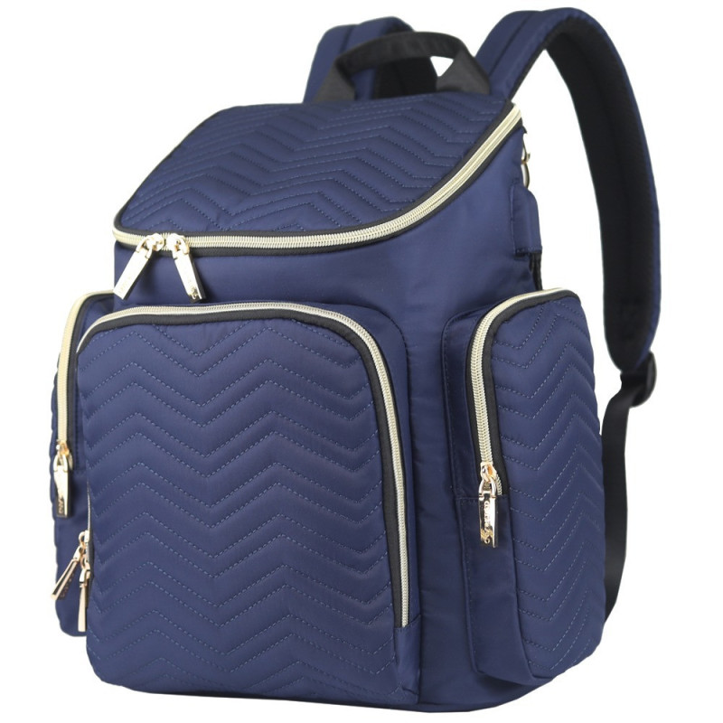 Little Story Georgia Diaper Bag wt Changing Pad &Stroller Hooks - Navy Blue
