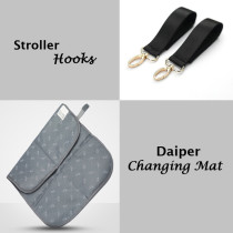 Little Story Georgia Diaper Bag wt Changing Pad &Stroller Hooks - Navy Blue