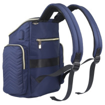 Little Story Georgia Diaper Bag wt Changing Pad &Stroller Hooks - Navy Blue