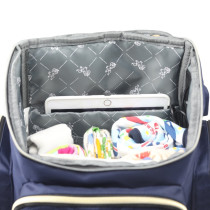 Little Story Georgia Diaper Bag wt Changing Pad &Stroller Hooks - Navy Blue