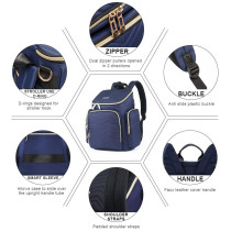 Little Story Georgia Diaper Bag wt Changing Pad &Stroller Hooks - Navy Blue