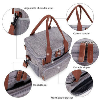 Little Story Insulated Lunch/Bottle Bag, Grey