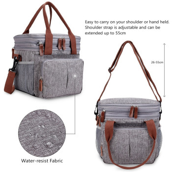 Little Story Insulated Lunch/Bottle Bag, Grey