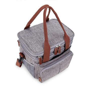 Little Story Insulated Lunch/Bottle Bag, Grey