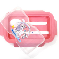 Eazy Kids Unicorn Snack Box wt Spoon & Fork - Beauty
