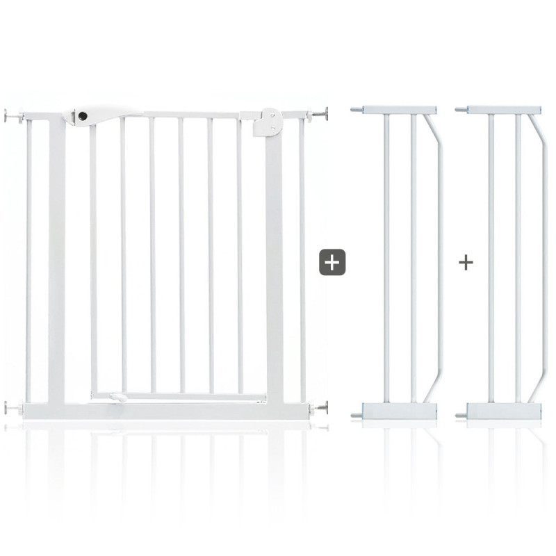 Baby Safe - Metal Safety Gate w/t 20cm x 2 Extension, White