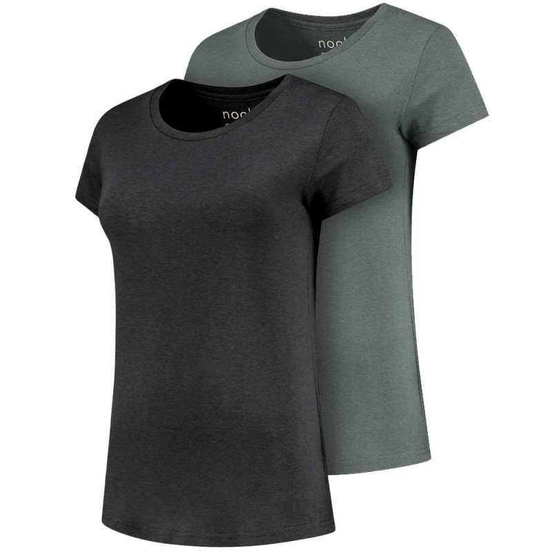 Nooboo Maternity Cooling T-Shirt - Set of 2 - Black & Grey - L