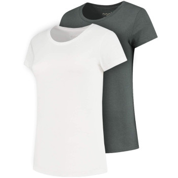 Nooboo Maternity Cooling T-Shirt - Set of 2 - Grey & White - L